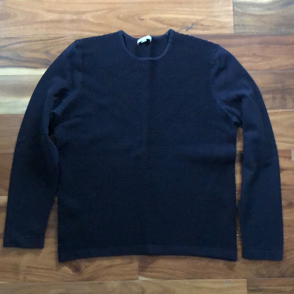 Cos textured raglan sweater. Navy size Large. 100% cotton.